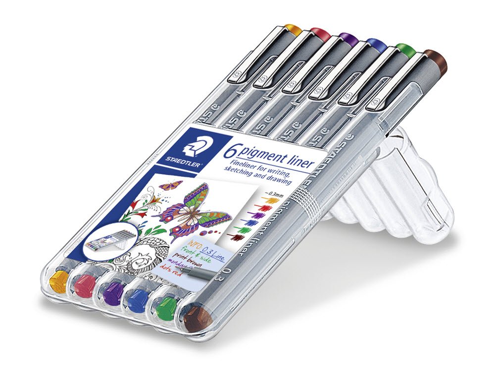 Staedtler pigment liner 0,3mm st 6ass farver